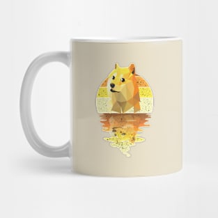 Vintage cute dog reflected on lights of moon Mug